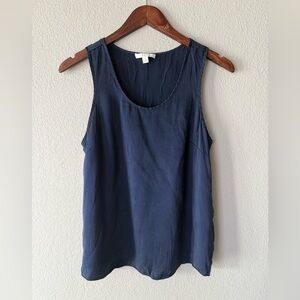 LUNYA 100% washable silk sleepwear top - navy